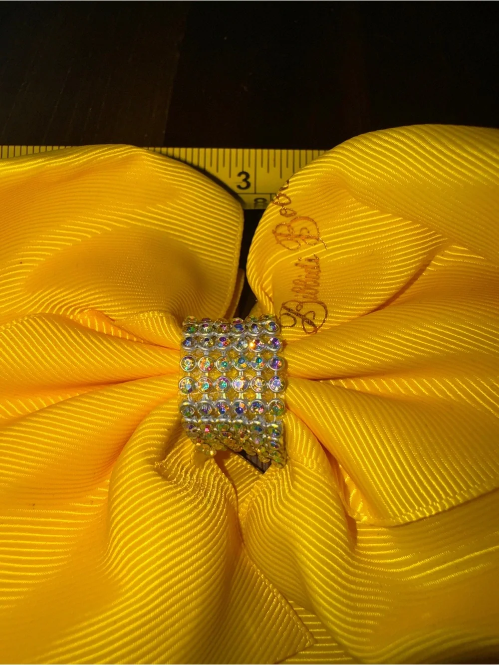 Disney Bibbidi Bobbidi Boutique Yellow Rhinestone Hair Bow - Fairy God Mother